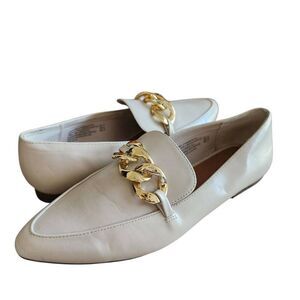 Madden NYC Loafers Womens 10 Flats  Ivory Gold Dress Shoes Careerwear